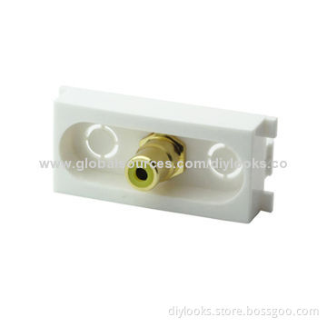 Golden Wall Plate Insert - RCA Video Female to Female Jack (K86-809)